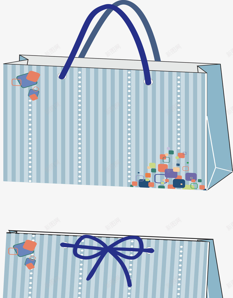 蓝色美观小清新少女购物袋矢量图ai免抠素材_88icon https://88icon.com 小清新购物袋 少女购物袋 手拎袋 美观购物袋 蓝色购物袋 矢量图
