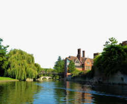 剑桥郊区河畔风景素材