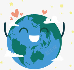 地球日快乐422世界地球日环保公益心形矢量图高清图片