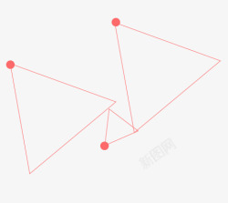 红色三角形卡通合成效果图素材
