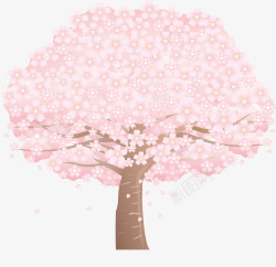 粉色美丽春季花树素材