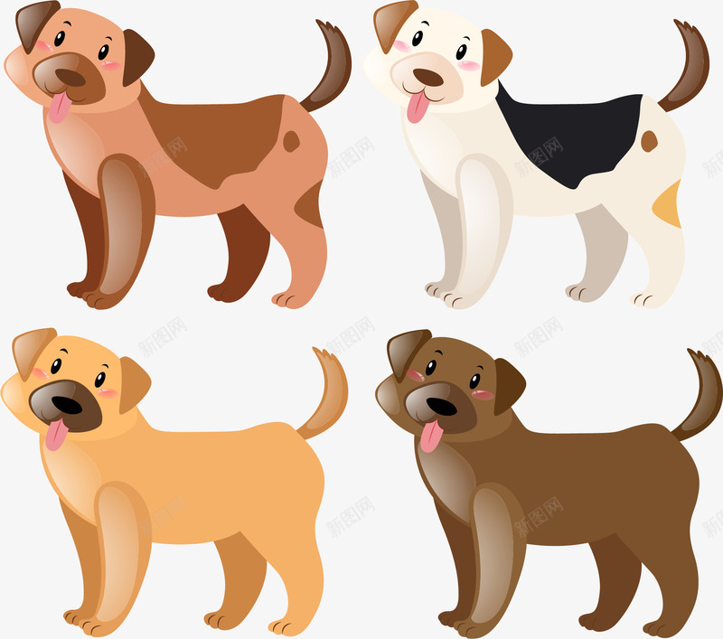 卡通八哥犬png免抠素材_88icon https://88icon.com 八哥犬 卡通小狗 宠物狗 牛奶花纹 矢量素材