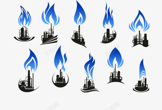 工业感10款石油炼制工业标志图标图标