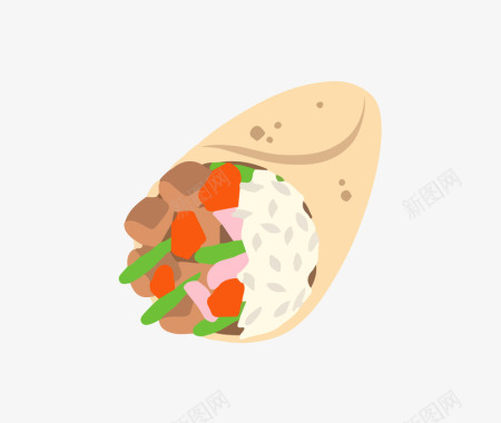 食物卤肉卷图标图标