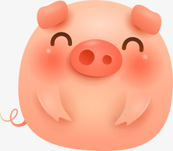 C4D可爱圆润的猪形象装饰图案矢量图素材