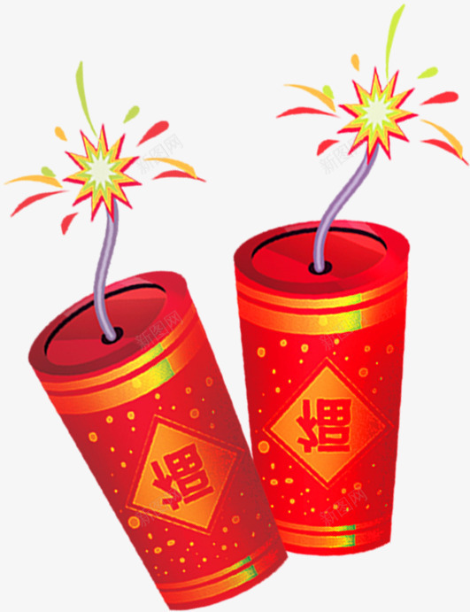 过年炮仗装饰红色鞭炮png免抠素材_88icon https://88icon.com 卡通炮仗素材 新年鞭炮 春节喜庆装饰素材 过年炮竹