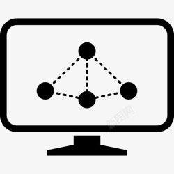 平面显示器网络图的表示图标高清图片