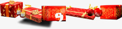 红色礼物礼盒喜庆春节拜年素材