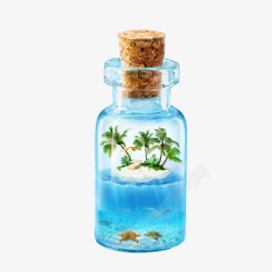 瓶子海滩创意海滩瓶子高清图片