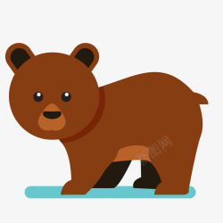 卡通棕色的熊动物矢量图素材