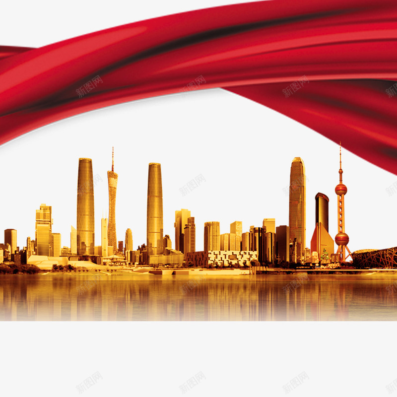 企业png免抠素材_88icon https://88icon.com 企业 城市 素材 红绸子