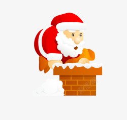 爬墙的圣诞老人素材