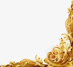 金色雕刻花纹创意边框素材