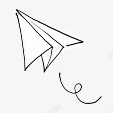 简约线条黑色简约纸飞机图标图标
