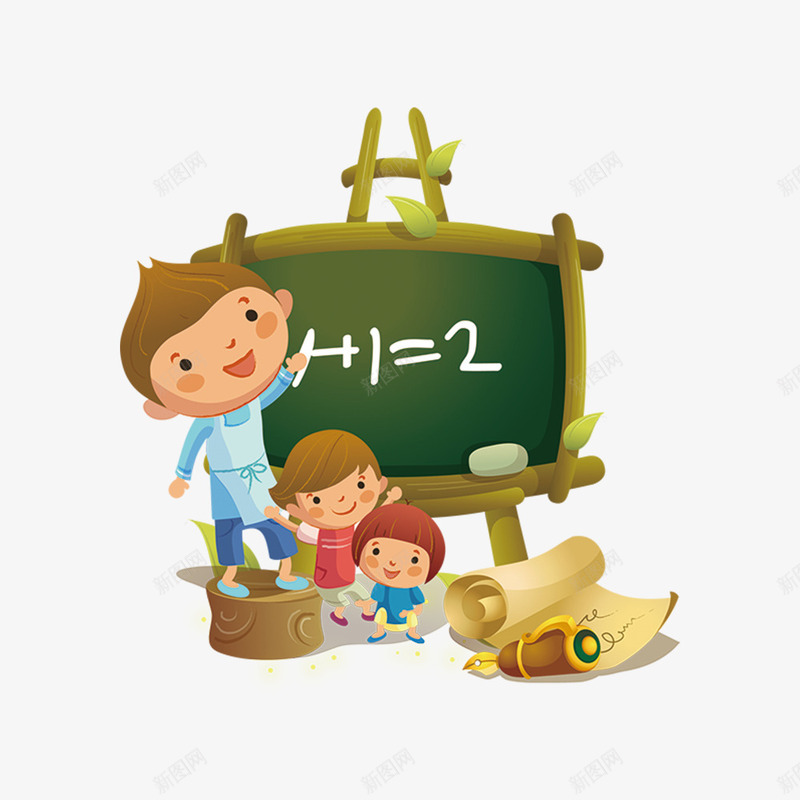 在黑板上算数的人物png免抠素材_88icon https://88icon.com 人物设计 儿童 儿童生活节 卡通 天猫校园季 黑板