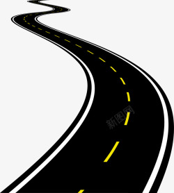 公路柏油路创意弯曲的道路图矢量图高清图片