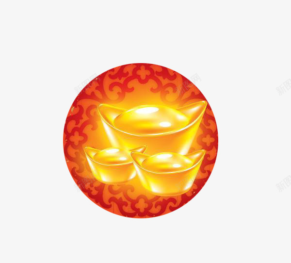 红色花纹金元宝png免抠素材_88icon https://88icon.com 春节 红色 花纹 金元宝