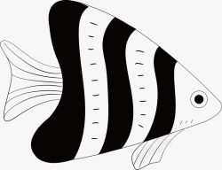 燕尾鱼手绘黑色海鲜鱼类矢量图素材