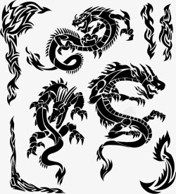 龙纹等中国风传统古典纹饰素素材