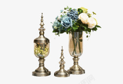 新古典桌花瓶客厅电视柜餐桌花瓶高清图片