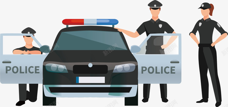 警车元素png免抠素材_88icon https://88icon.com png 元素 卡通 网络警察 警察 警车