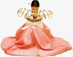 韩国少女韩国传统服装行礼少女韩式清新配高清图片