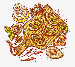 海鲜水果菜板图案素材