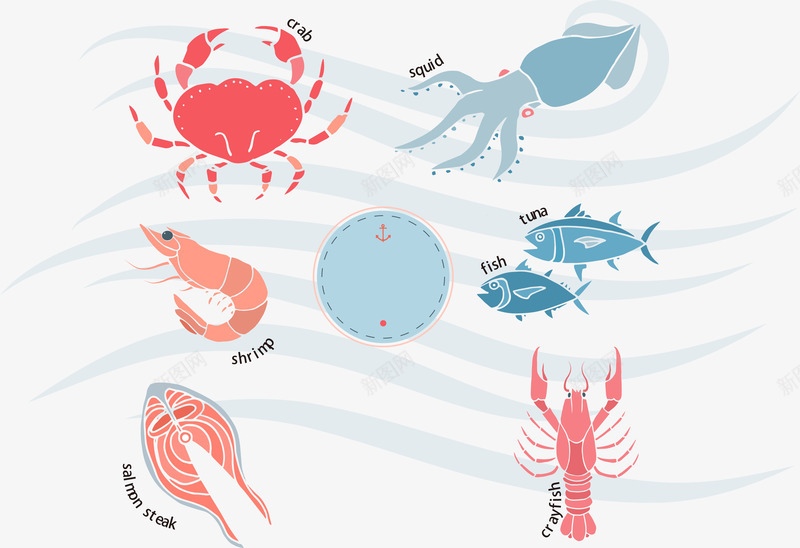 海鲜虾鱼螃蟹png免抠素材_88icon https://88icon.com 海鲜 虾 螃蟹 鱼