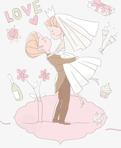 粉色香槟可爱的粉色婚礼高清图片