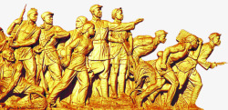 金黄色造型雕塑党员素材