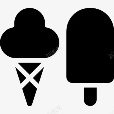 甜食品冰淇淋纸杯蛋糕冰淇淋对图标图标