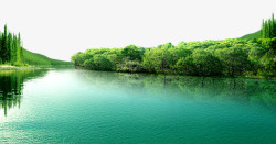 蓝色河流青色湖景高清图片