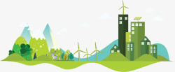 绿色新能源绿色生态城市建设矢量图高清图片