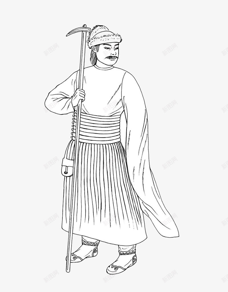 古代人物服饰线描png免抠素材_88icon https://88icon.com 人物 古代 古代服饰 手绘 服饰 特色 线描 线条 表现手法