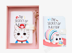 个性礼盒素材日式猫咪手账本高清图片