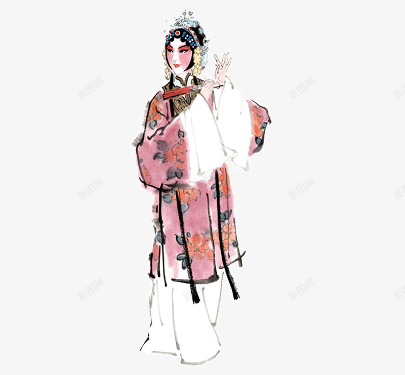 水墨手绘人物插画京剧演出演员png免抠素材_88icon https://88icon.com 京剧 京剧人物造型 人物插画 国画人物 手绘 水墨 演出 演员