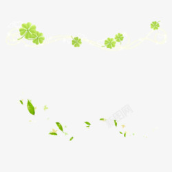 绿色叶子漂浮装饰春天素材
