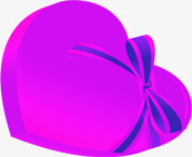 紫色活动手绘爱心礼盒素材