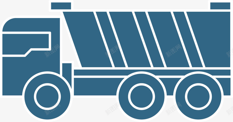 一辆蓝色的大卡车矢量图ai免抠素材_88icon https://88icon.com 卡车 好看 实用 手绘 蓝色 装货 轮子 矢量图