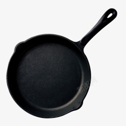 厨具餐具黑色平底锅高清图片