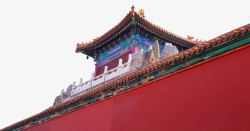 红墙绿瓦北京古建筑宫墙角楼高清图片