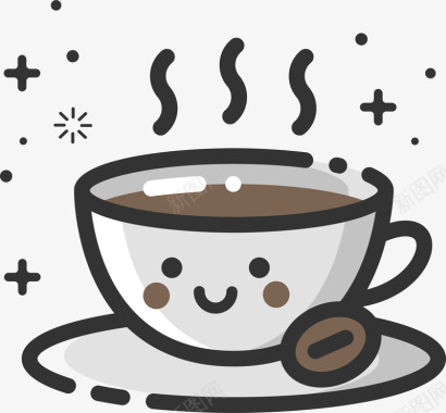 甜品mbe风格卡通装饰咖啡图标矢量图图标