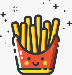 快餐食物mbe风格卡通装饰薯条图标矢量图高清图片