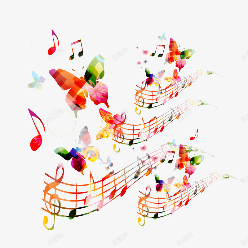 炫彩音乐矢量图eps免抠素材_88icon https://88icon.com 激情 炫彩 音乐 音乐符号 矢量图