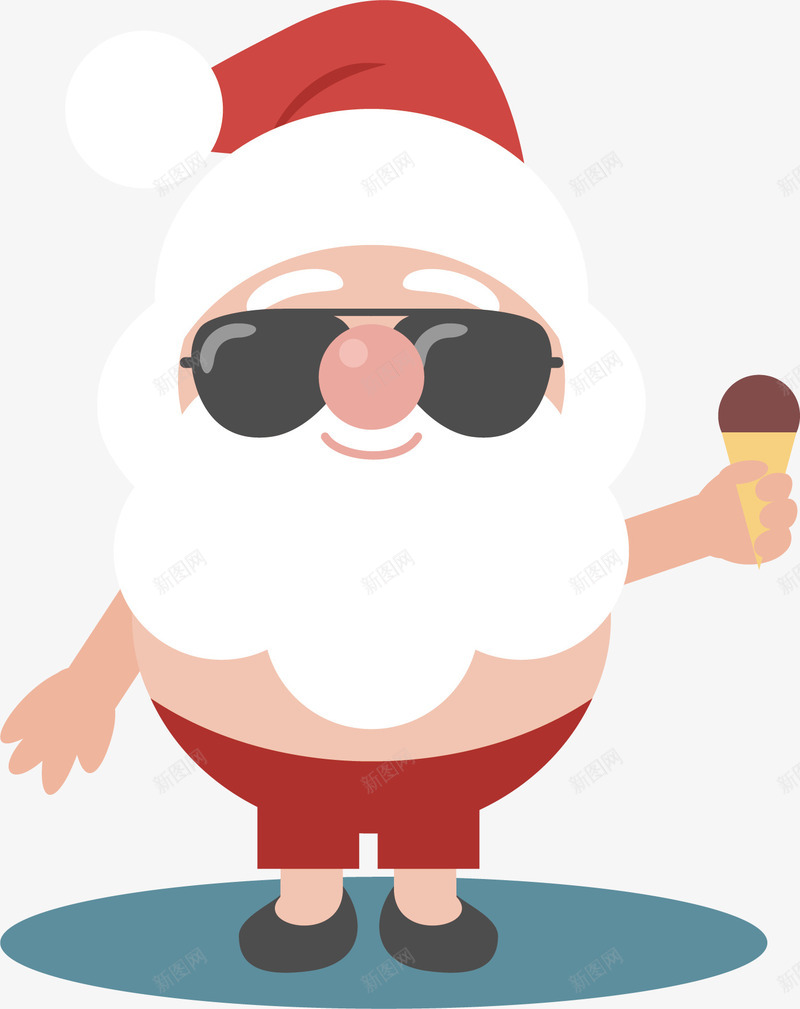 手拿冰淇淋的圣诞老人png免抠素材_88icon https://88icon.com 冰淇淋 创意 卡通 商务 圣诞老人 墨镜 彩色 手绘