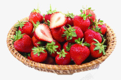 竹篮竹篮里的草莓高清图片
