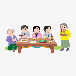 老人生活矢量图素材