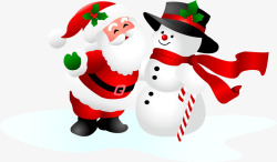 圣诞老人雪人装饰矢量图素材