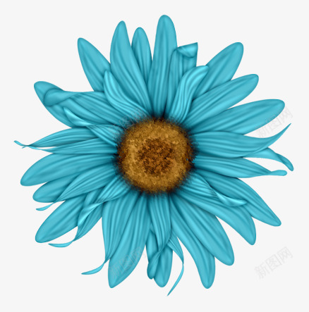 花卉png免抠素材_88icon https://88icon.com 向日葵 手绘 植物 花瓣 蓝色