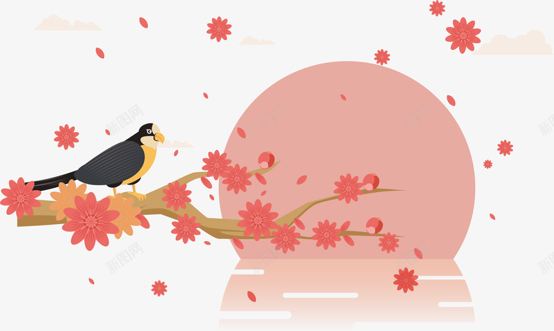 樱花花瓣飞舞png免抠素材_88icon https://88icon.com 周末愉快 樱花枝头 樱花花瓣 飞舞的花瓣 黄昏落日